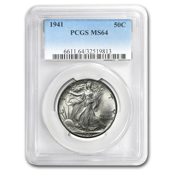 1941 Walking Liberty Half Dollar MS-64 PCGS 1941 Walking Liberty Half Dollar MS-64 PCGS