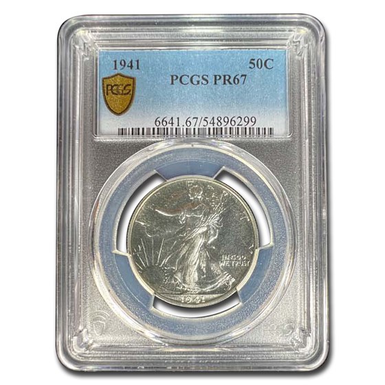 1941 Walking Liberty Half Dollar PR-67 PCGS 1941 Walking Liberty Half Dollar PR-67 PCGS