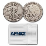 1941 Walking Liberty Halves 20-Coin Roll Avg Circ