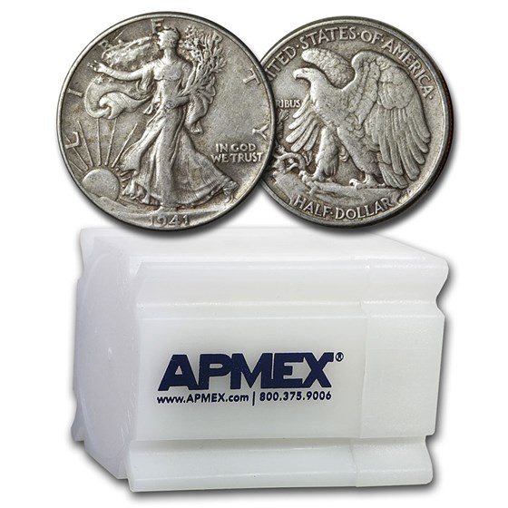 1941 Walking Liberty Halves 20-Coin Roll XF 1941 Walking Liberty Halves 20-Coin Roll XF