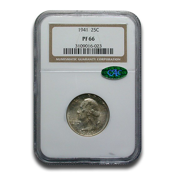 1941 Washington Quarter PF-66 NGC CAC