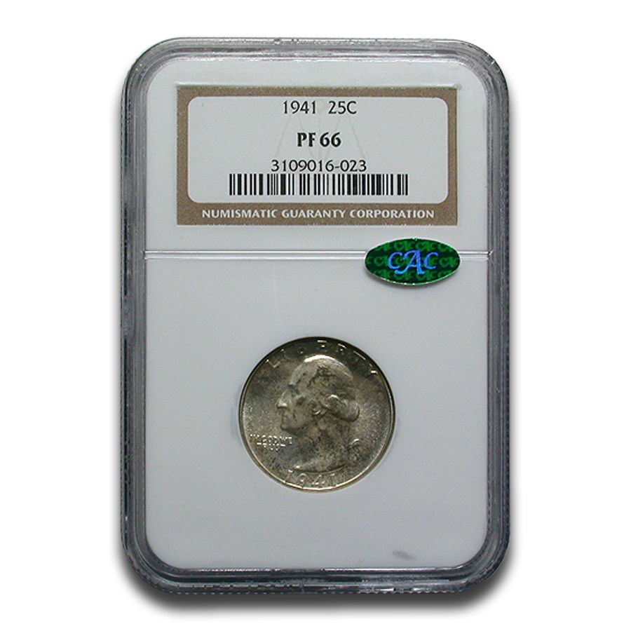 1941 Washington Quarter PF-66 NGC CAC