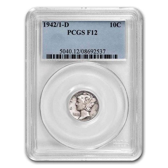 1942/1-D Mercury Dime F-12 PCGS 1942/1-D Mercury Dime F-12 PCGS