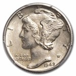 1942/1-D Mercury Dime MS-61 PCGS (FB)
