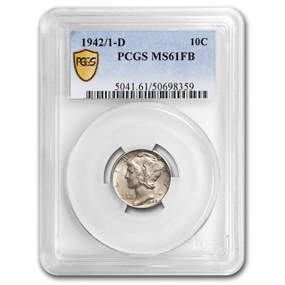 1942/1-D Mercury Dime MS-61 PCGS (FB) 1942/1-D Mercury Dime MS-61 PCGS (FB)