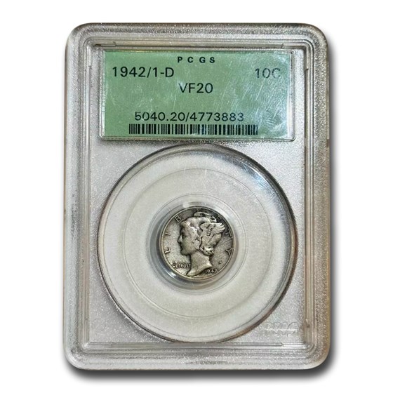 1942/1-D Mercury Dime VF-20 PCGS 1942/1-D Mercury Dime VF-20 PCGS