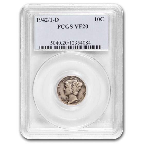 1942/1-D Mercury Dime VF-20 PCGS 1942/1-D Mercury Dime VF-20 PCGS