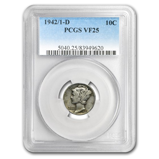 1942/1-D Mercury Dime VF-25 PCGS 1942/1-D Mercury Dime VF-25 PCGS