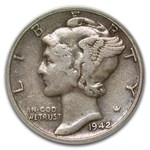 1942/1-D Mercury Dime VF-30 PCGS