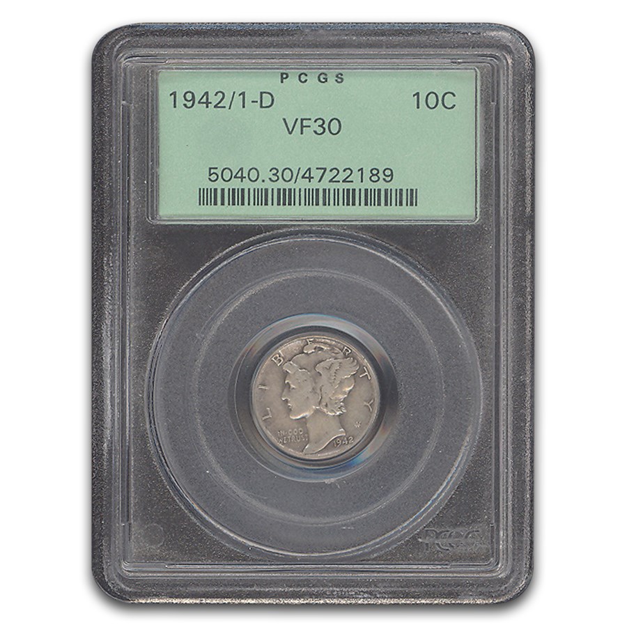 1942/1-D Mercury Dime VF-30 PCGS