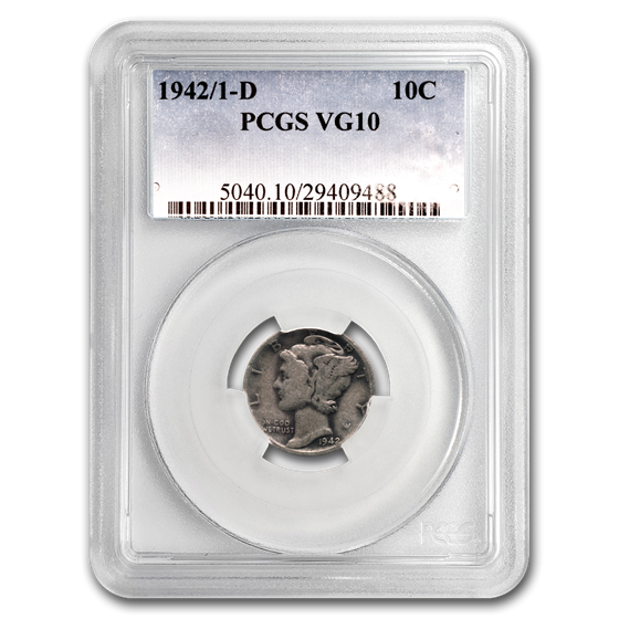 1942/1-D Mercury Dime VG-10 PCGS 1942/1-D Mercury Dime VG-10 PCGS