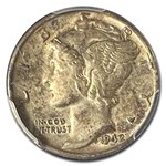 1942/1 Mercury Dime AU-50 PCGS