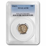 1942/1 Mercury Dime AU-50 PCGS