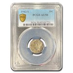 1942/1 Mercury Dime AU-50 PCGS