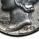 1942/1 Mercury Dime AU-58 PCGS