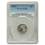 1942/1 Mercury Dime AU-58 PCGS