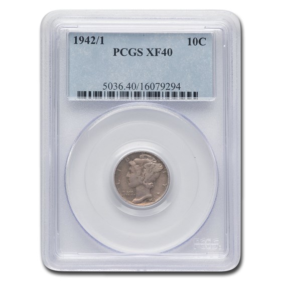 1942/1 Mercury Dime XF-40 PCGS 1942/1 Mercury Dime XF-40 PCGS