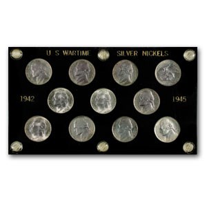 1942-1945 35% Silver Wartime Nickel Set AU-BU 1942-1945 35% Silver Wartime Nickel Set AU-BU