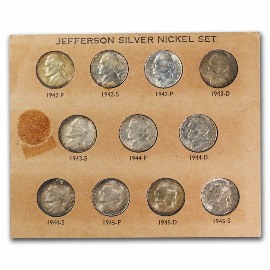 Buy 1942-1945 35% Silver Wartime Nickel Set - BU (Wayte Raymond) | APMEX