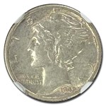 1942/41-D Mercury Dime AU-55 NGC