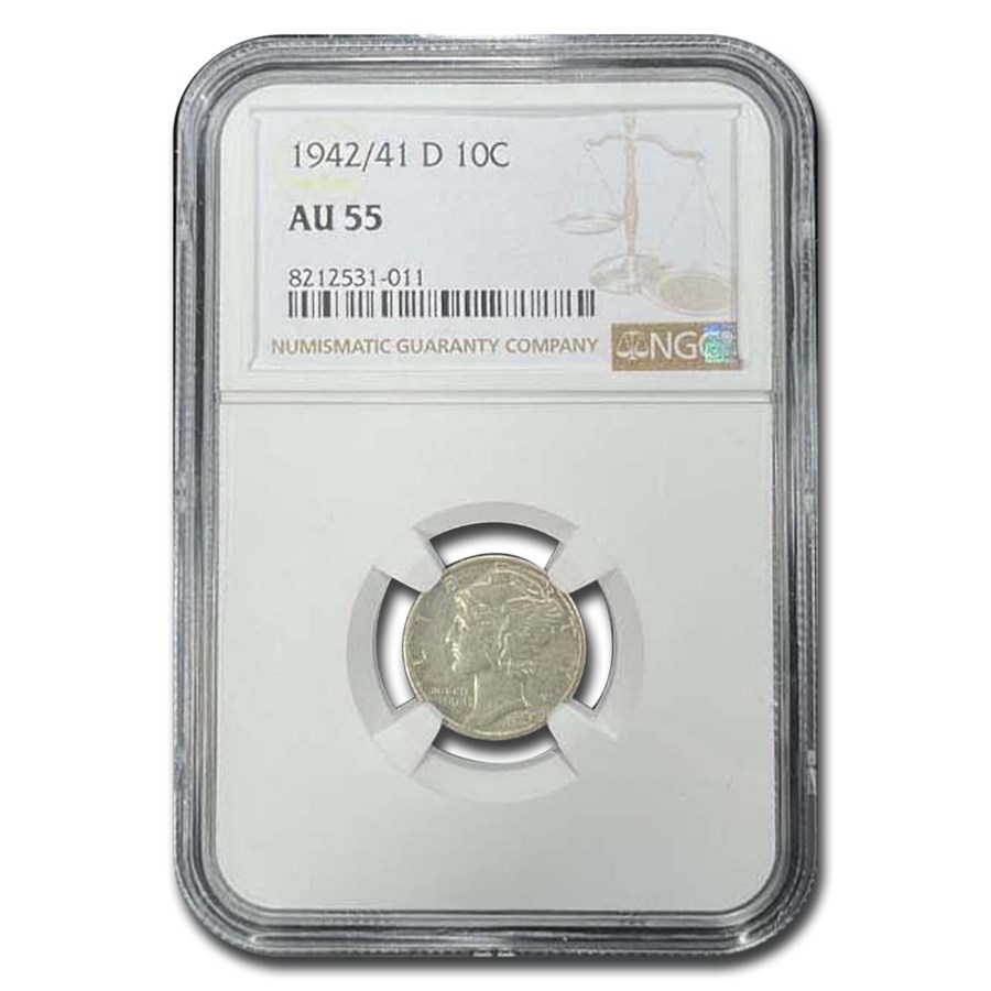 1942/41-D Mercury Dime AU-55 NGC