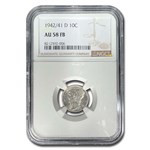 1942/41-D Mercury Dime AU-58 NGC (FB)