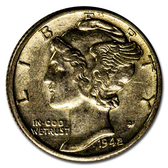 1942/41-D Mercury Dime AU-58 1942/41-D Mercury Dime AU-58