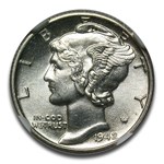 1942/41-D Mercury Dime MS-66 NGC (FB, Green Label)