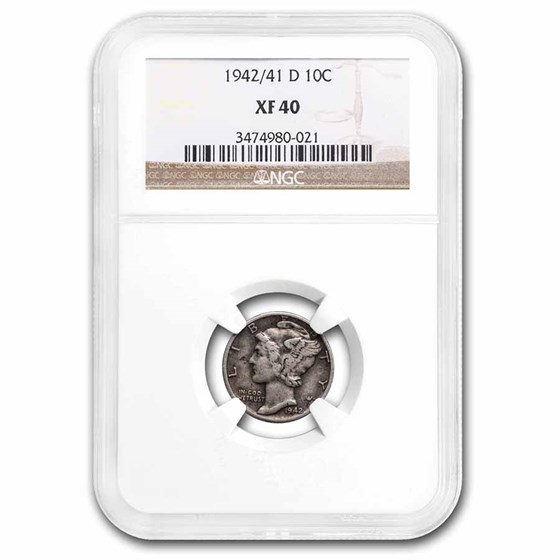 1942/41-D Mercury Dime XF-40 NGC 1942/41-D Mercury Dime XF-40 NGC