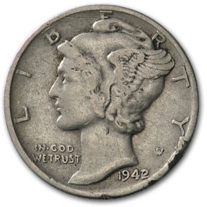 1942/41 Mercury Dime Fine 1942/41 Mercury Dime Fine
