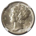 1942/41 Mercury Dime MS-61 NGC