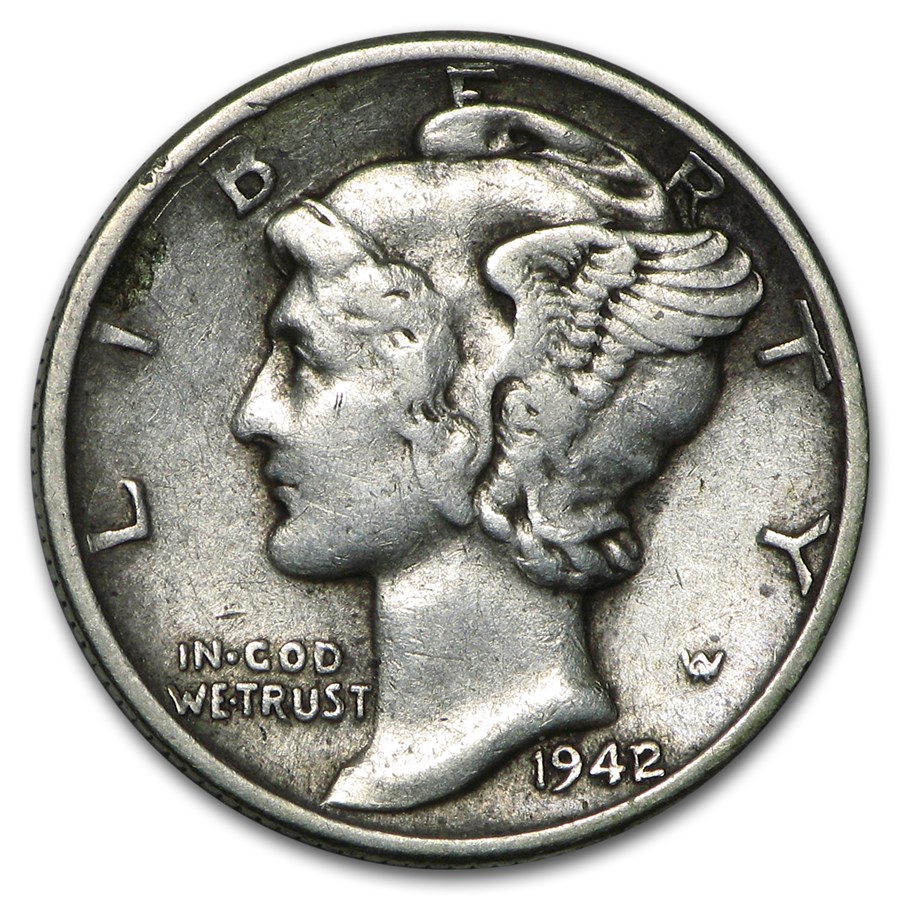 1942/41 Mercury Dime VF