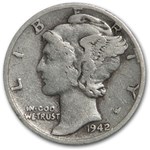 1942/41 Mercury Dime VG