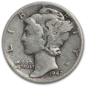 1942/41 Mercury Dime VG 1942/41 Mercury Dime VG
