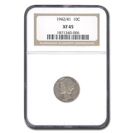 1942/41 Mercury Dime XF-45 NGC 1942/41 Mercury Dime XF-45 NGC