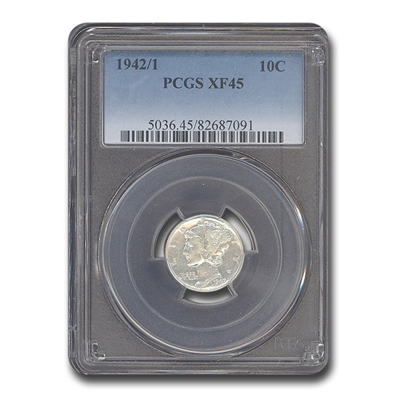1942/41 Mercury Dime XF-45 PCGS 1942/41 Mercury Dime XF-45 PCGS