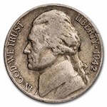 1942-D Jefferson Nickel 40-Coin Roll Avg Circ