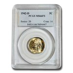1942-D Jefferson Nickel MS-66 PCGS (FS)