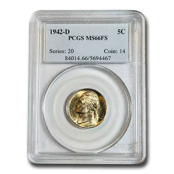 1942-D Jefferson Nickel MS-66 PCGS (FS) 1942-D Jefferson Nickel MS-66 PCGS (FS)