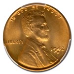 1942-D Lincoln Cent MS-66 PCGS (Red)
