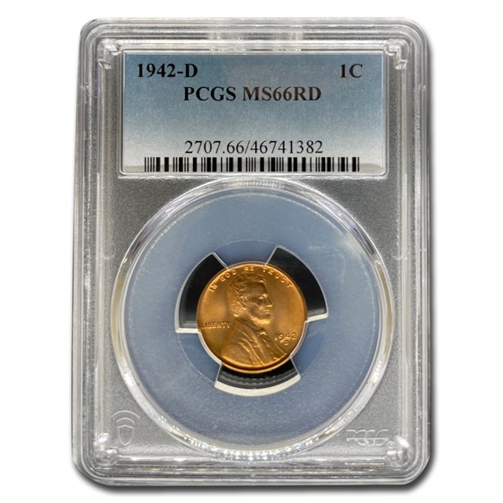 1942-D Lincoln Cent MS-66 PCGS (Red) 1942-D Lincoln Cent MS-66 PCGS (Red)