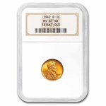 1942-D Lincoln Cent MS-67 NGC (Red)