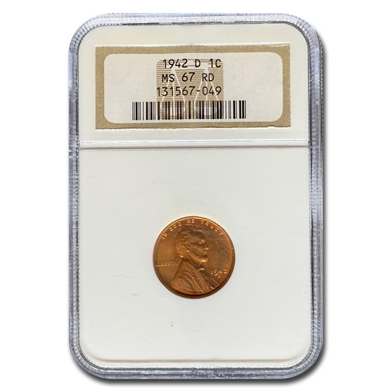 1942-D Lincoln Cent MS-67 NGC (Red) 1942-D Lincoln Cent MS-67 NGC (Red)