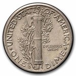 1942-D Mercury Dime 50-Coin Roll Avg Circ
