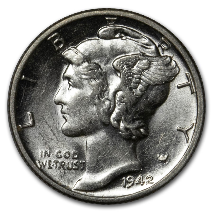 Buy 1942D Mercury Dime AU APMEX