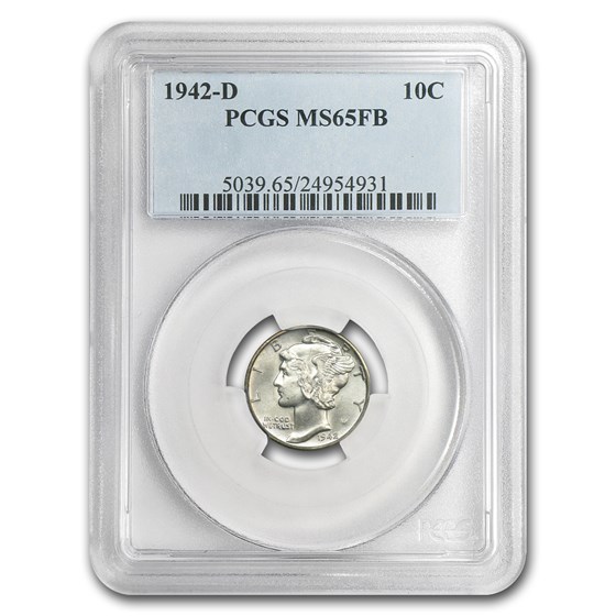 1942-D Mercury Dime MS-65 PCGS (FSB) 1942-D Mercury Dime MS-65 PCGS (FSB)