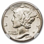 1942-D Mercury Dime MS-67 FB NGC