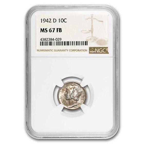 1942-D Mercury Dime MS-67 FB NGC 1942-D Mercury Dime MS-67 FB NGC