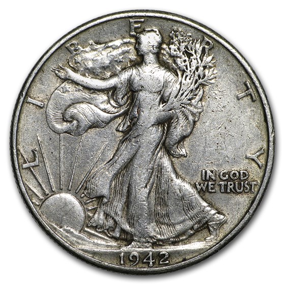 1942-D Walking Liberty Half Dollar Fine/VF 1942-D Walking Liberty Half Dollar Fine/VF