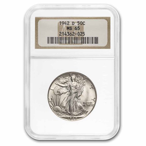 1942-D Walking Liberty Half Dollar MS-65 NGC